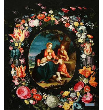 Holy Family With John The Baptist In The Form Of A Wreath Of Flowers