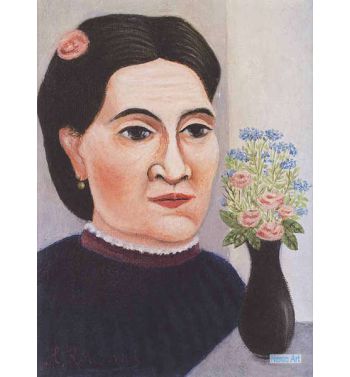 Portrait Of Woman With Bouquet Of Flowers
