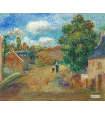 Landscape Entering Village With Woman And Child