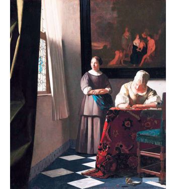 Lady Writing A Letter With Her Maid