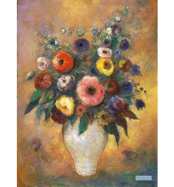 A White Vase Of Flowers