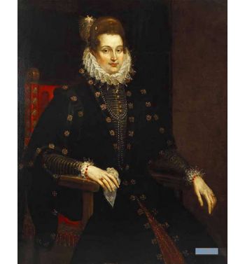 Lady Seated Three-Quarter Length In A Black Dress With A Ruff