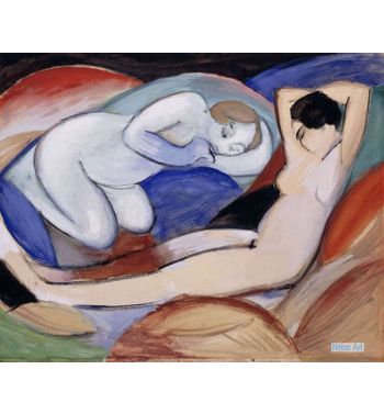 Two Reclining Nudes, Two Lying Acts, 1912