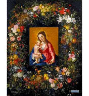 Garland With The Virgin And The Child Ca 1621