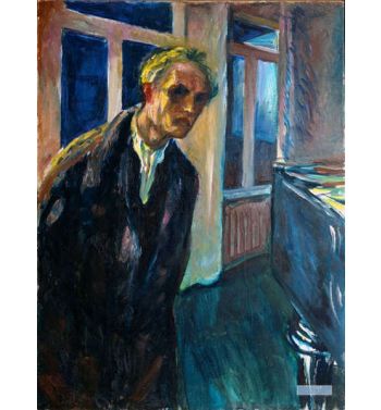 Self Portrait Or Man Walking Night Painting