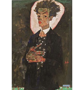Self Portrait With Peacock Waistcoat, Standing, 1911