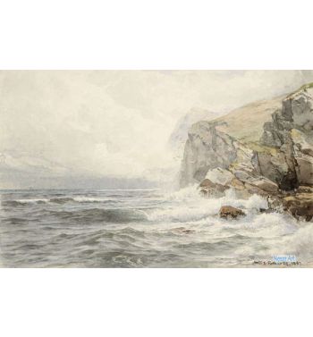 Surf Breaking On Coastal Rocks, 1887