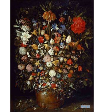 Flowers In A Wooden Vessel 1606
