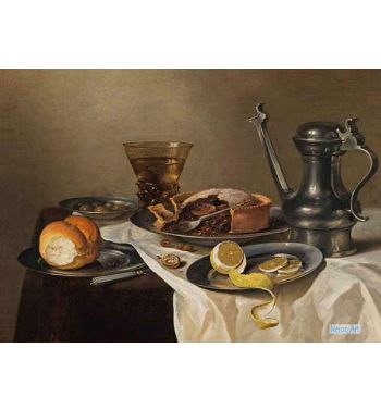 Still Life Of A Meal With A Fruit Pie And A Jan Stee