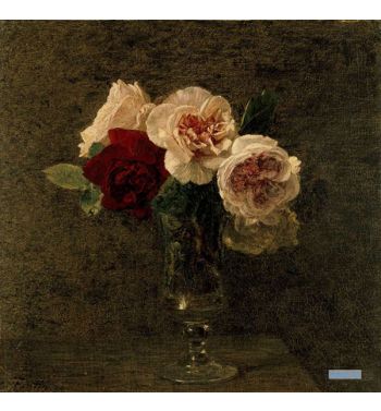 Still Life Of Pink And Red Roses