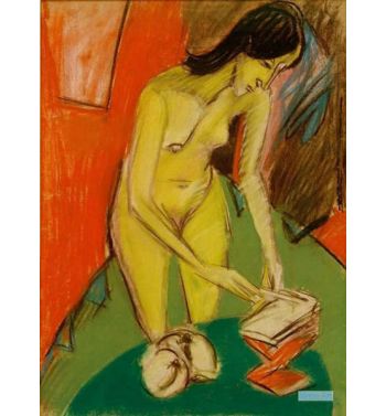 Standing Female Nude At The Table