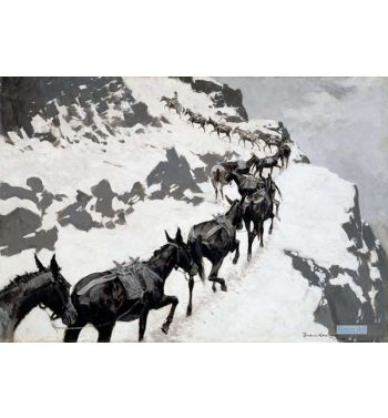 The Mule Pack, An Ore Train Going Into The Silver Mines, Color