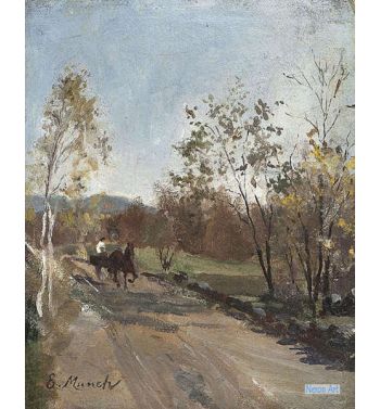 Horse And Cart On A Country Road, 1880