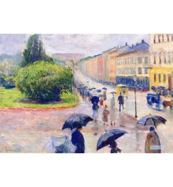 Karl Johan In The Rain, 1891