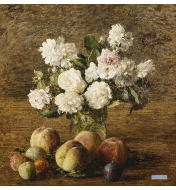 Still Life Roses And Fruits, 1878