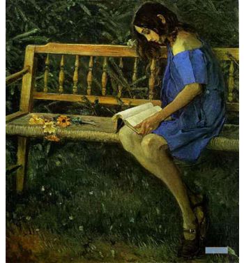 Natasha On A Garden Bench 1914