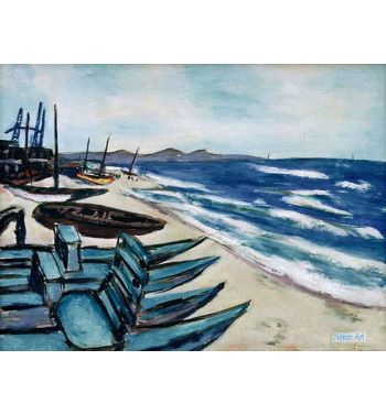 Beach With Boats On The Riviera