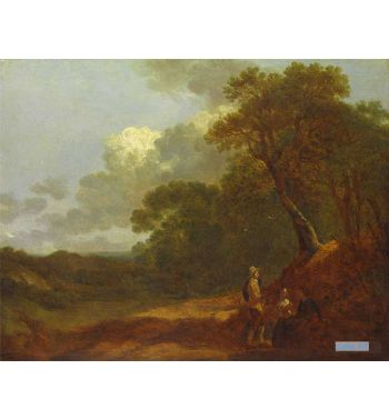 Wooded Landscape With A Man Talking To Two Seated Women