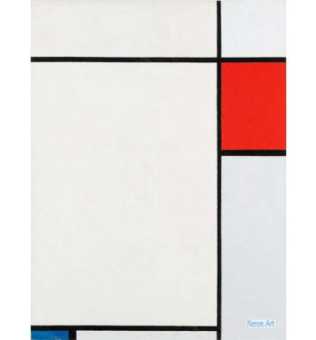 Composition With Red Blue And Grey
