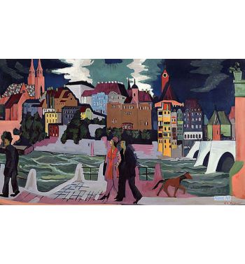 View Of Basel And The Rhine 1927 28