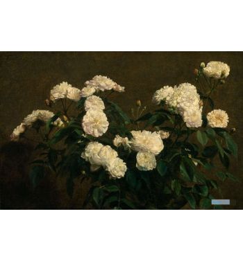Still Life Of White Roses, 1870