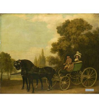 A Gentleman Driving A Lady In A Phaeton