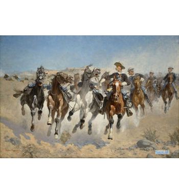 Dismounted The Fourth Troopers Moving The Led Horses, 1890