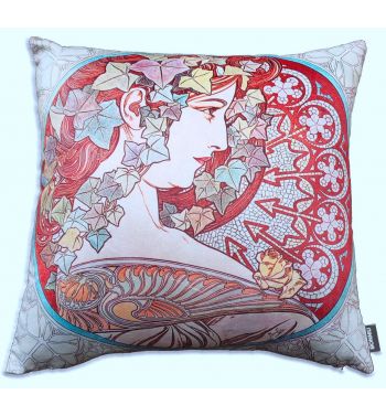 Mucha - IVy - Decorative Throw Pillow Case Cover  with Zipper