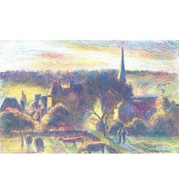 The Church And Farm At Eragny-Sur-Epte