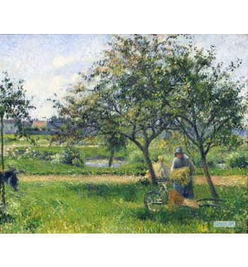 Peasant Woman With A Hand-Cart In The Orchard