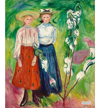 Two Girls Under An Apple Tree In Bloom, 1905