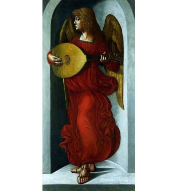 An Angel In Red With A Lute