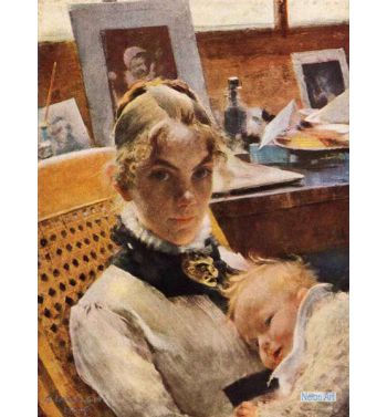 A Studio Idyll (The Artist's Wife With Daughter Suzanne )