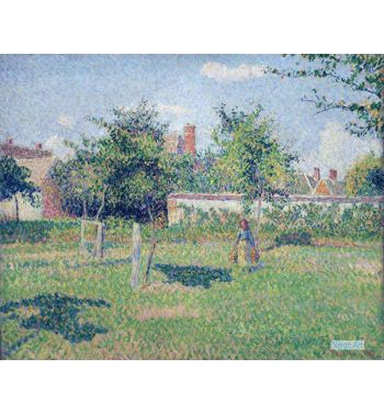 Woman At The Lawn Spring Sun Eragny