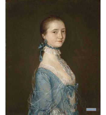 Elizabeth Wife Of Richard Colville In A Blue Dress