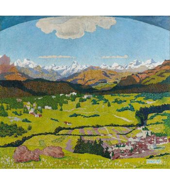 Panorama Of Flims Triptych, Central Panel, 1904