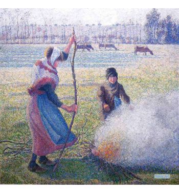 Peasant Girl Lighting A Fire