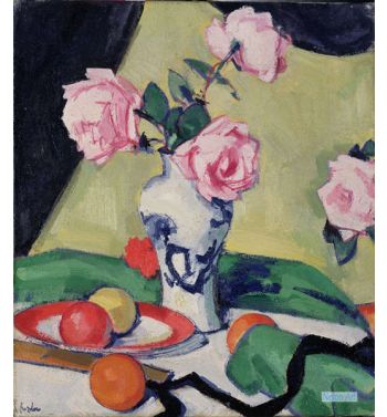 Still Life With Japanese Jar And Roses, c1919