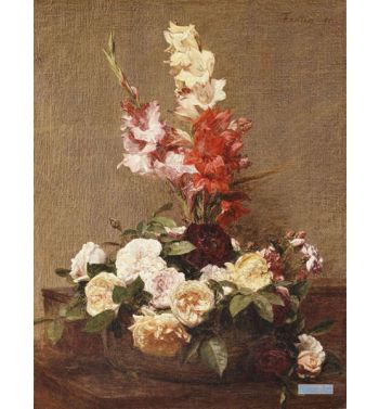Gladioli And Roses, 1881