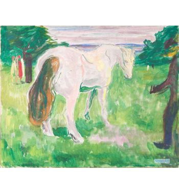 White Horse In A Green Meadow, 1910S