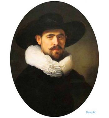 Bearded Man In A Wide-Brimmed Hat Probably Pieter Seijen 
