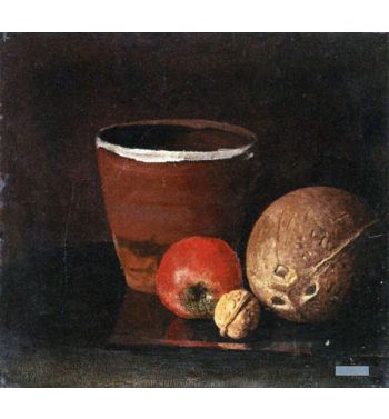 Still Life With Jar, Apple, Walnut And Coconut, 1881