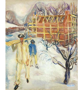 Building Workers In Snow, 1920 1