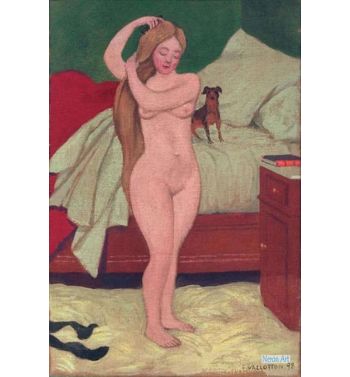 Female Nude, Combing, Interior