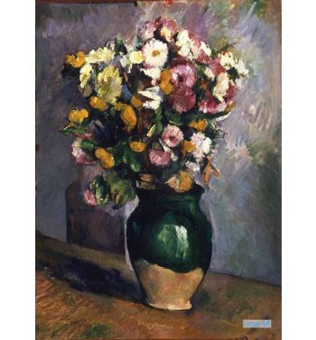 Still Life With Flowers In An Olive Jar