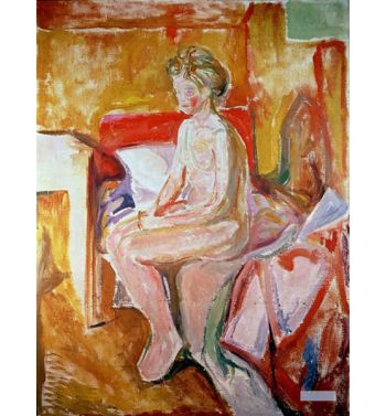 Girl Seated On The Edge Of Her Bed