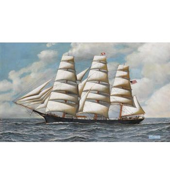 The Clipper Young America Under Full Sail, 1909