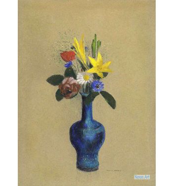 Bouquet Of Flowers In A Blue Vase