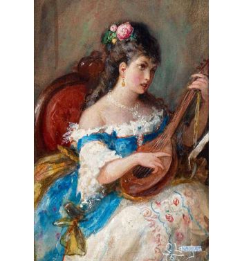 Woman Playing The Lute