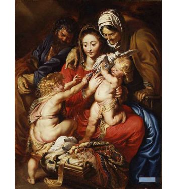 Holy Family With St Elizabeth St John And A Dove